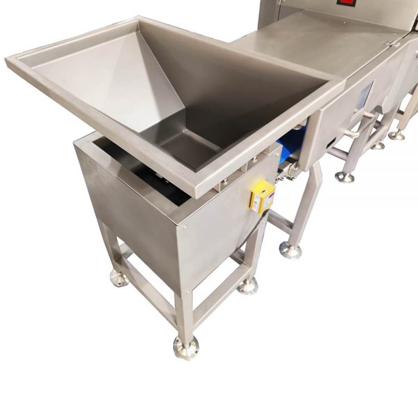 infeed hoppers of x ray inspection system for unpackaged bulk products
