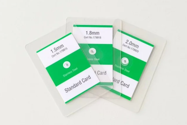 stainless steel metal detector test cards