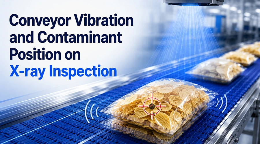 conveyor vibration and contaminant position on x ray inspection